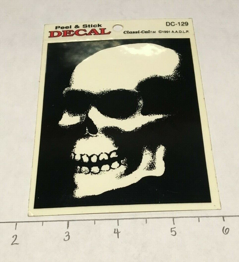 Blk/ white Skull Fade Vintage 1990s Stickers Decals Decoration Multipurpose NOS