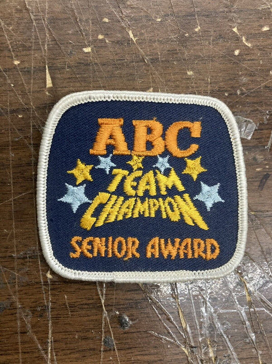 Vtg ABC Team Champion Senior Award Embroidered Patch American Bowling Associatio
