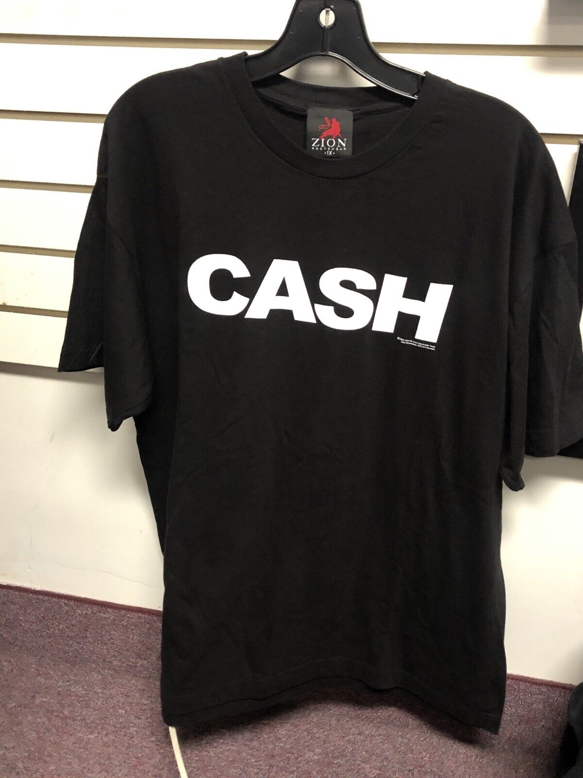 Vintage T Shirt - Johnny Cash CASH Zion Size XL Black White