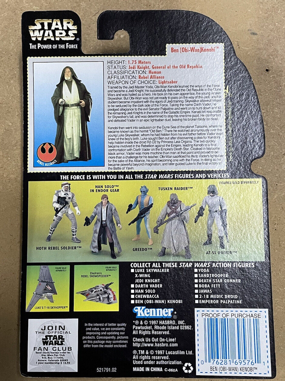 Ben Obi Wan Kenobi - Star Wars Power of the Force Kenner 1997 New LG RARE NIB