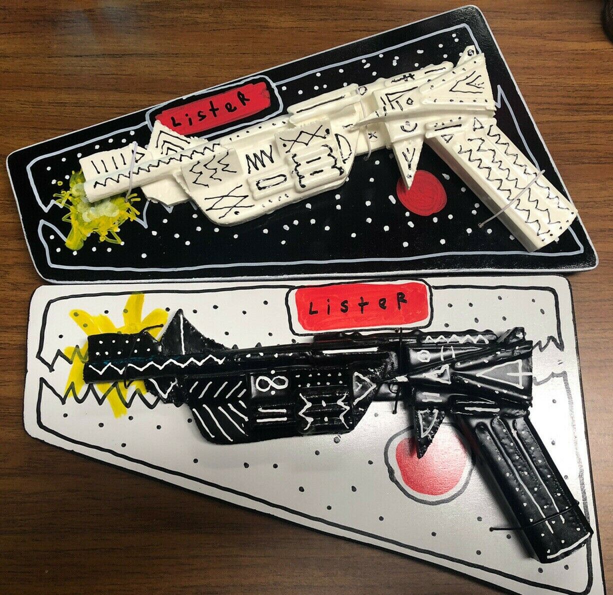 Anthony Lister - Lot of 2 Loser Pistols White/Blk edition Edition Size: 25 14x7