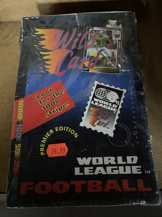 1992 Wild Card World League Football 36 Pack Wax Box scott mitchell rare vintage