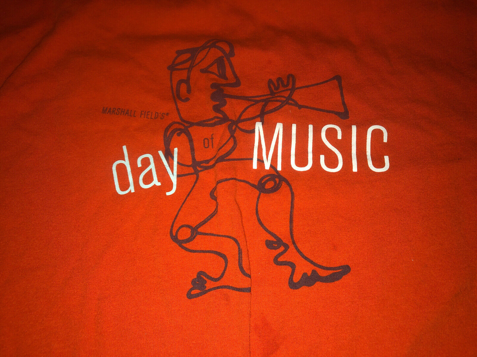 Vintage T Shirt - Marshall Fields Day Of Music Rock N Roll Tour Orange Size XL