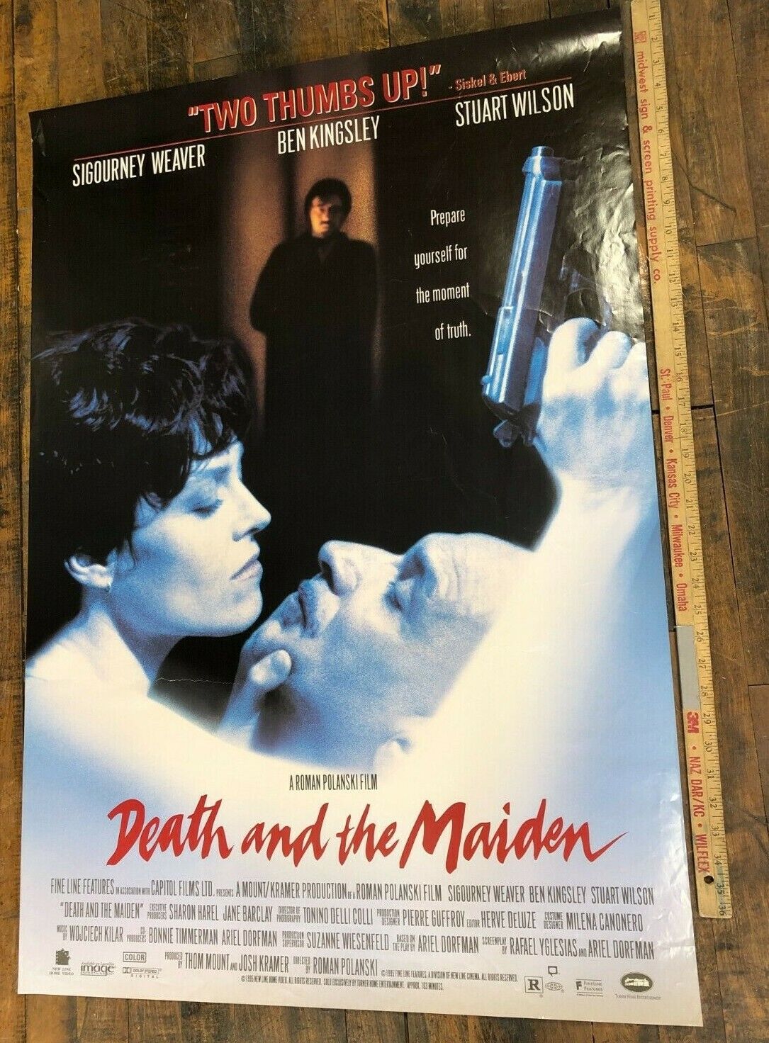 "Death And The Maiden" Original One Sheet Poster 27x40 #2 1994 Polanski Kingsley