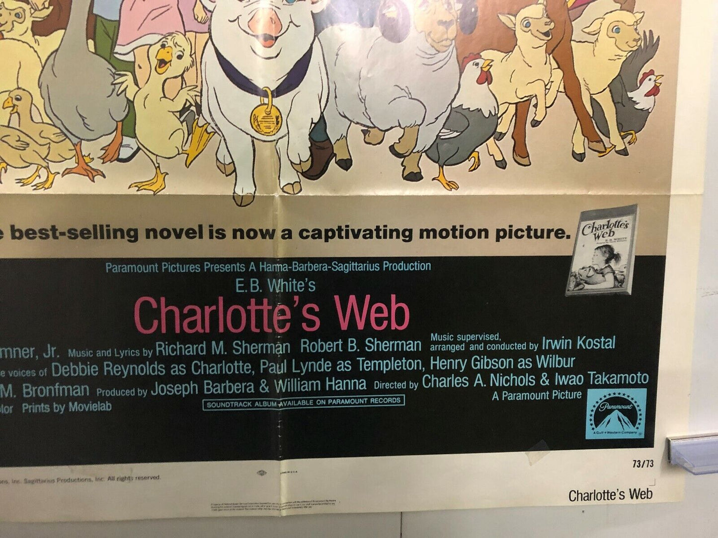 Charlotte's Web (Paramount, 1973). One Sheet (27" X 41"). Animation Poster