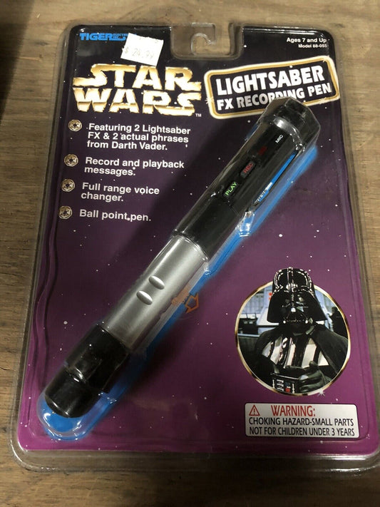 1997 STAR WARS Lightsaber FX Recording Pen, Darth Vader, Vintage 1997 Rare Tiger