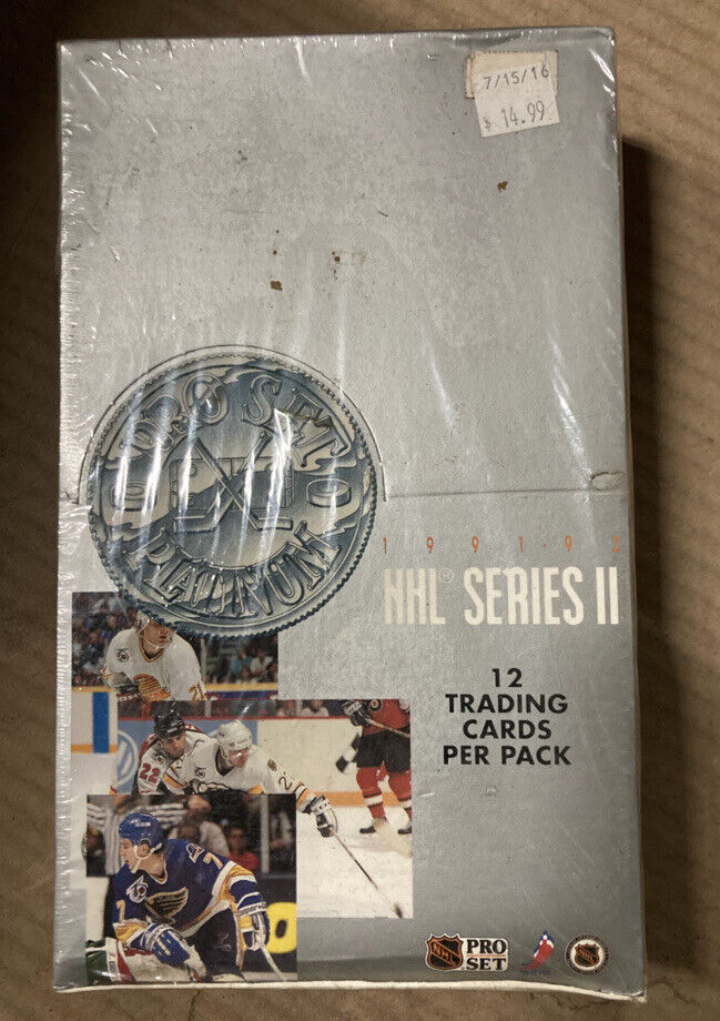 1991-92 Pro Set Platinum NHL Series 2 Sealed Box Of Hockey Cards 36 Pack