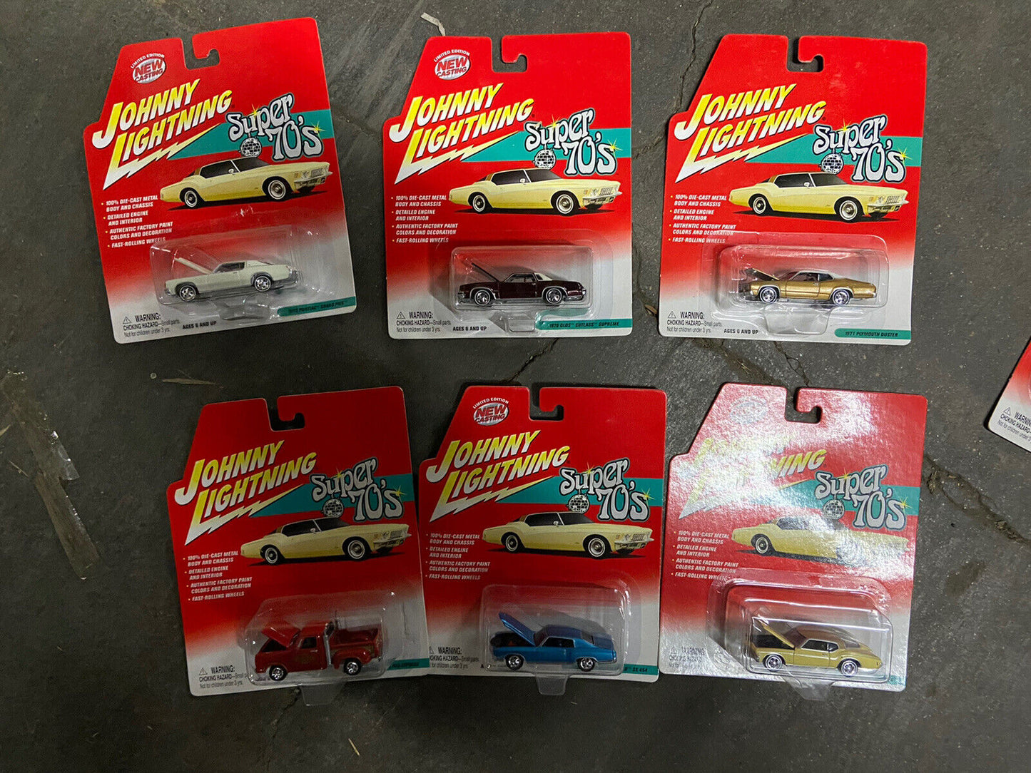 2002 Johnny Lightning Super 70's Limited Edition White Wall Set Of 6 Muscle Car