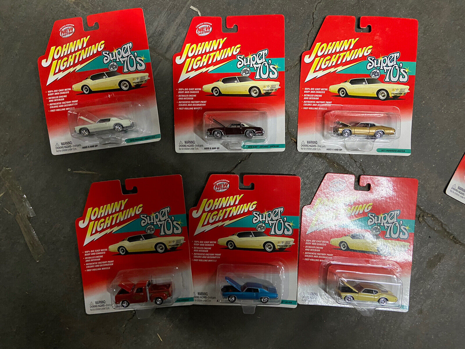 2002 Johnny Lightning Super 70's Limited Edition White Wall Set Of 6 Muscle Car