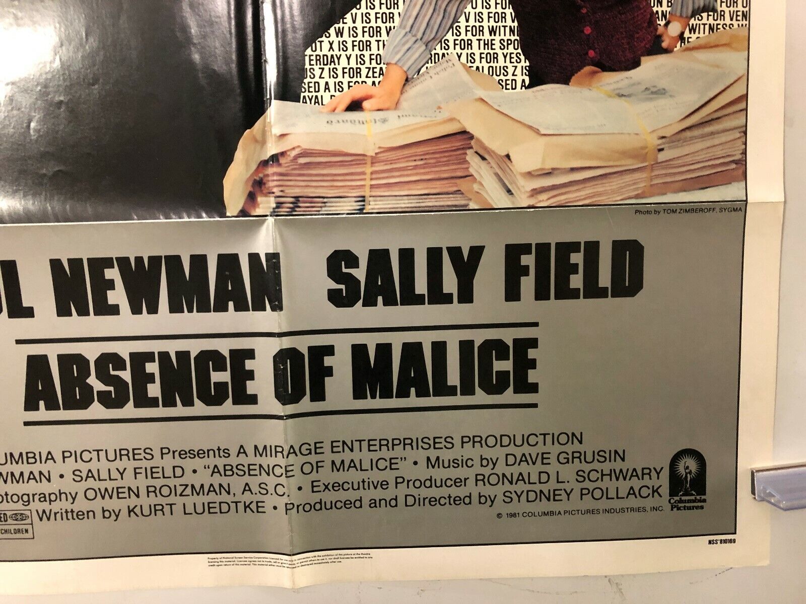 Absence of Malice (Columbia, 1981). One Sheet (27" X 41"). Drama