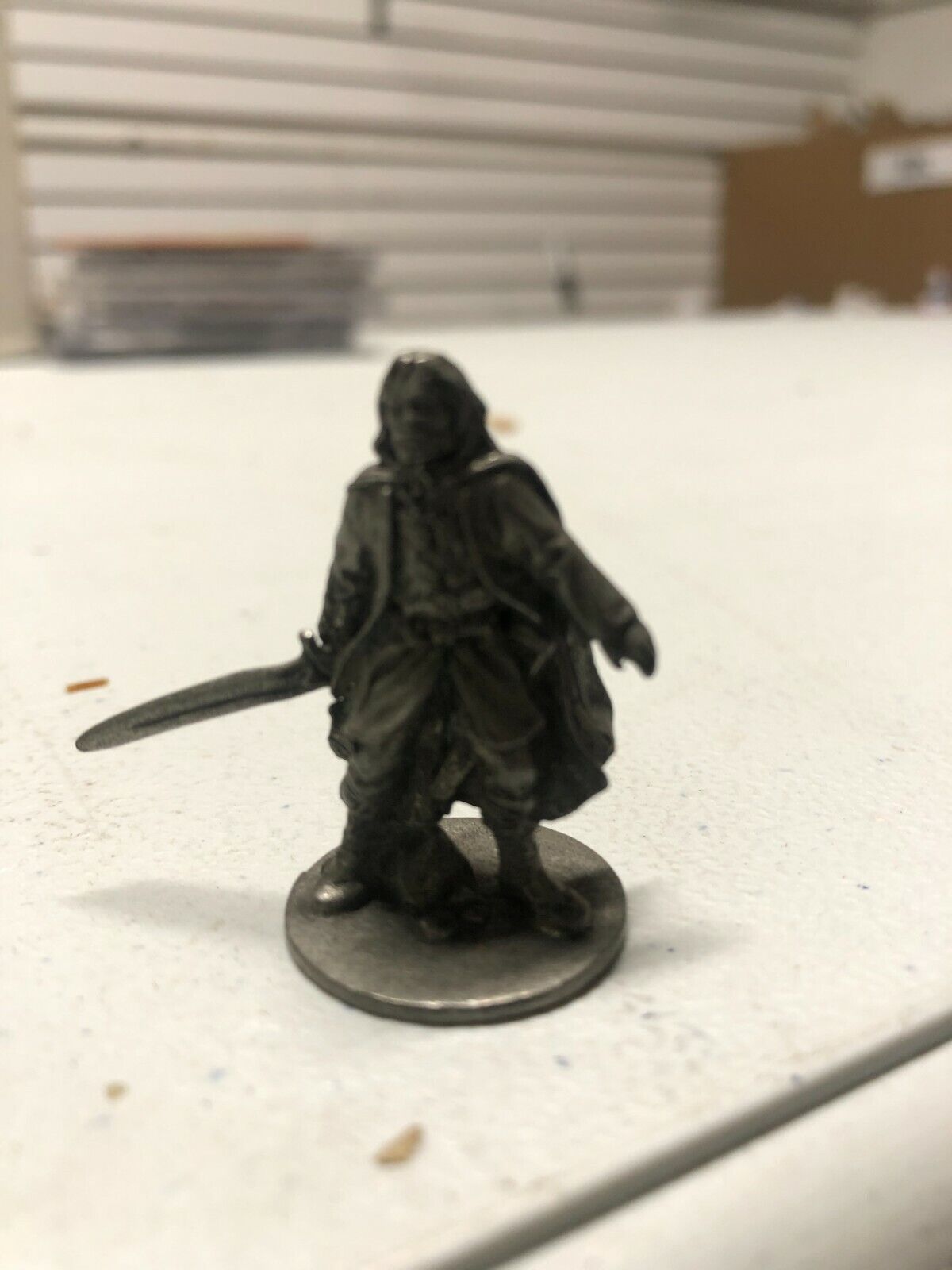 VINTAGE Tiny Statue Figurine Of Medeval Knight With Sword Fantasy Battle 