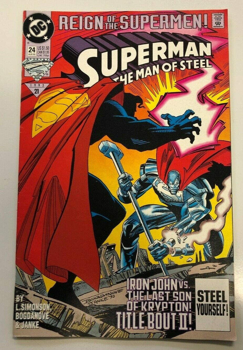 COMIC BOOK DC Comics Superman Reign Of The Supermen #24 Man Of Steel 1993