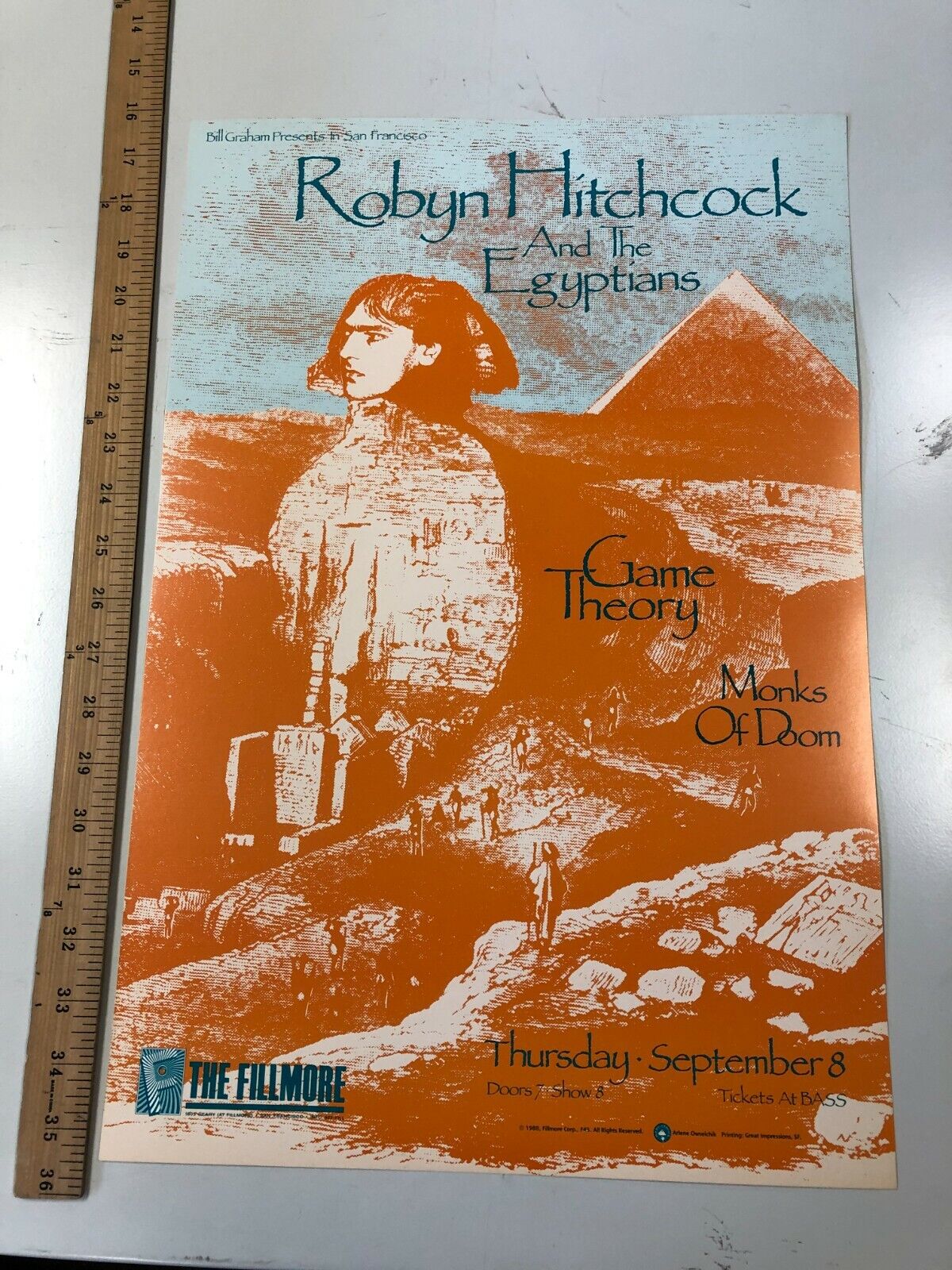 Bill Graham - 1988 - Robyn Hitchcock & The Egyptians @ The Fillmore Original