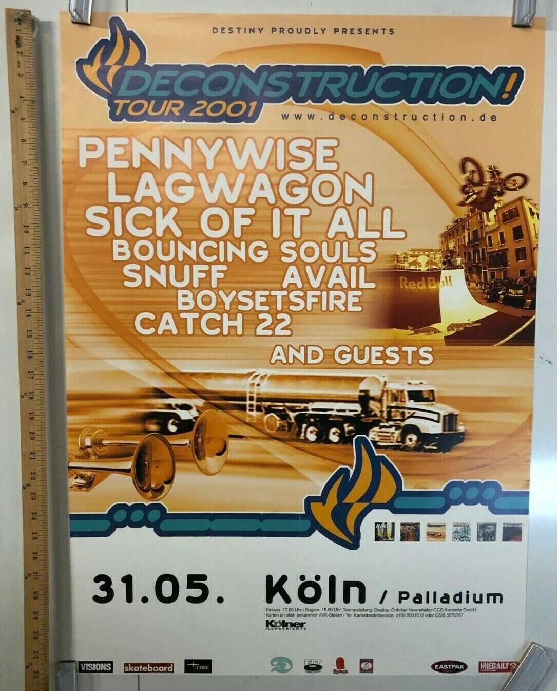 Deconstruction Tour 2001 Poster In Koln 2 Palladium Pennywise Lagwagon Punk