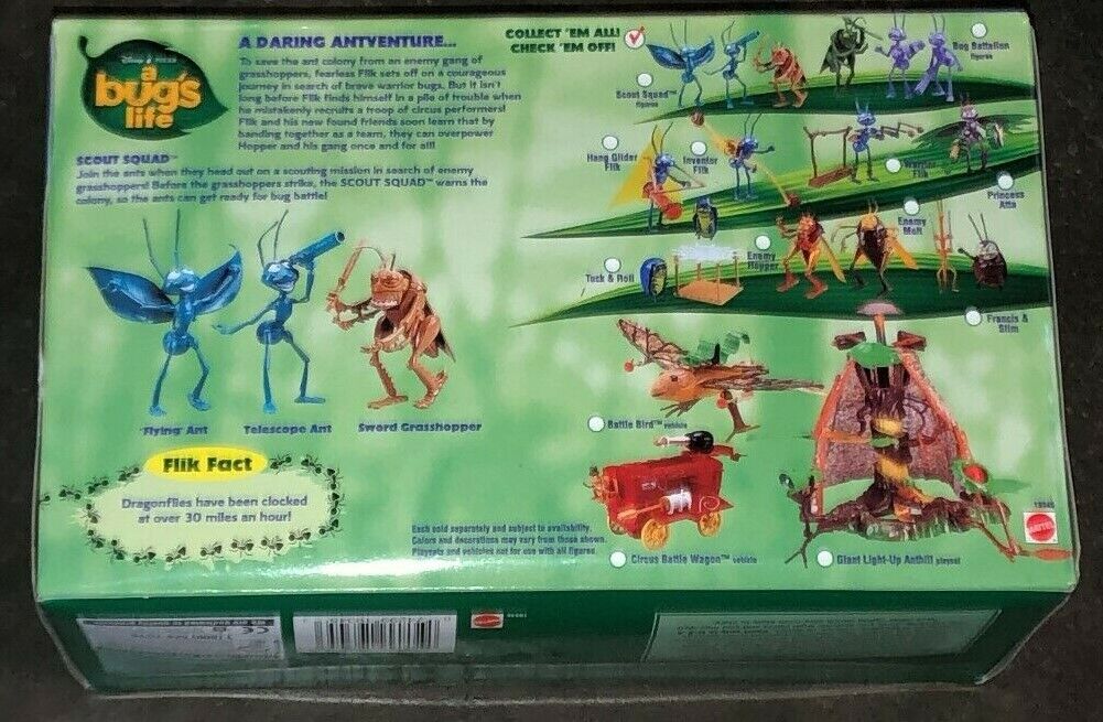 1998 Mattel Disney Pixar A Bugs Life Scout Squad Action Figures New Sealed Box 