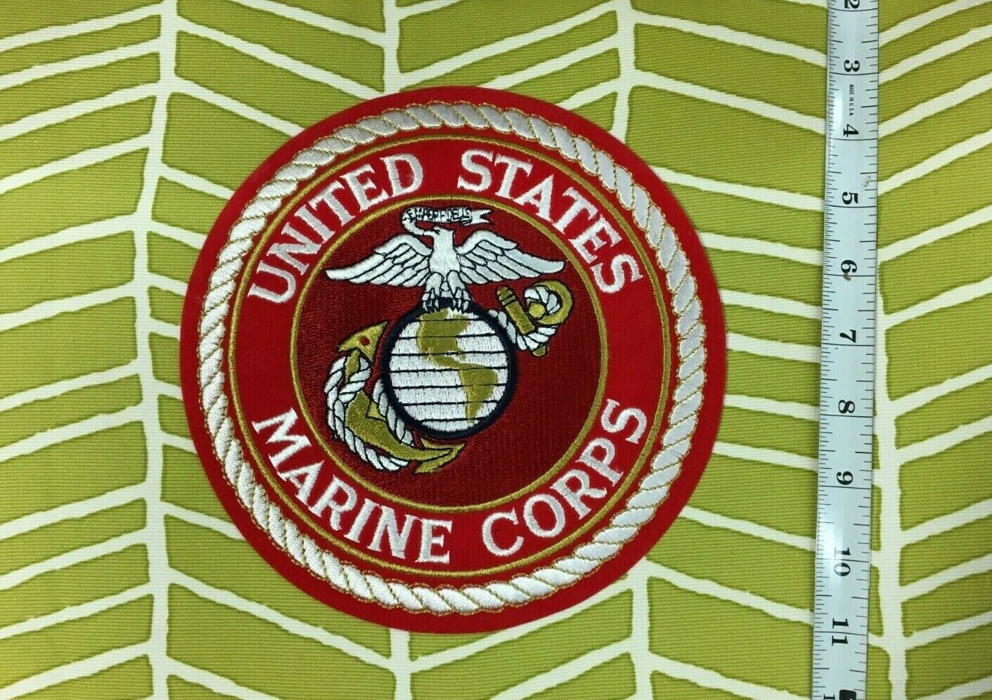 BACKPATCH/ LARGE PATCH VINTAGE united states marine corps seal RED- Embroidered