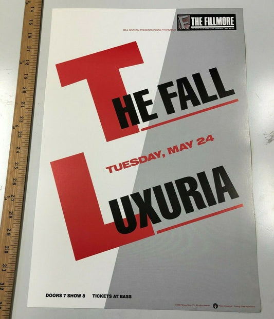 Bill Graham - 1988 - The Fall W/ Luxuria @ The Fillmore Original Rolled Classic