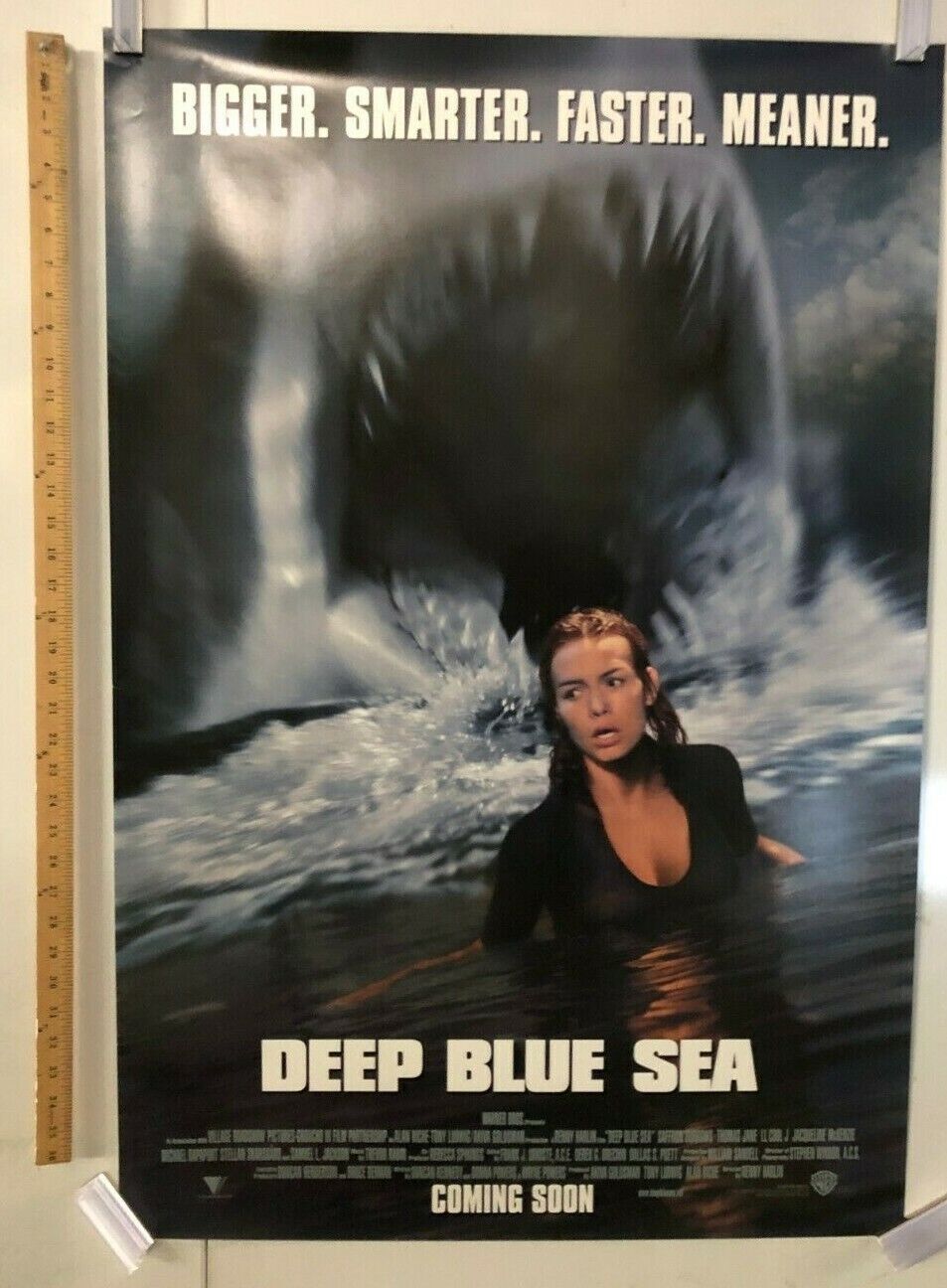 "Deep Blue Sea" Original Movie Theater Promo Poster 1999 Thriller Horror