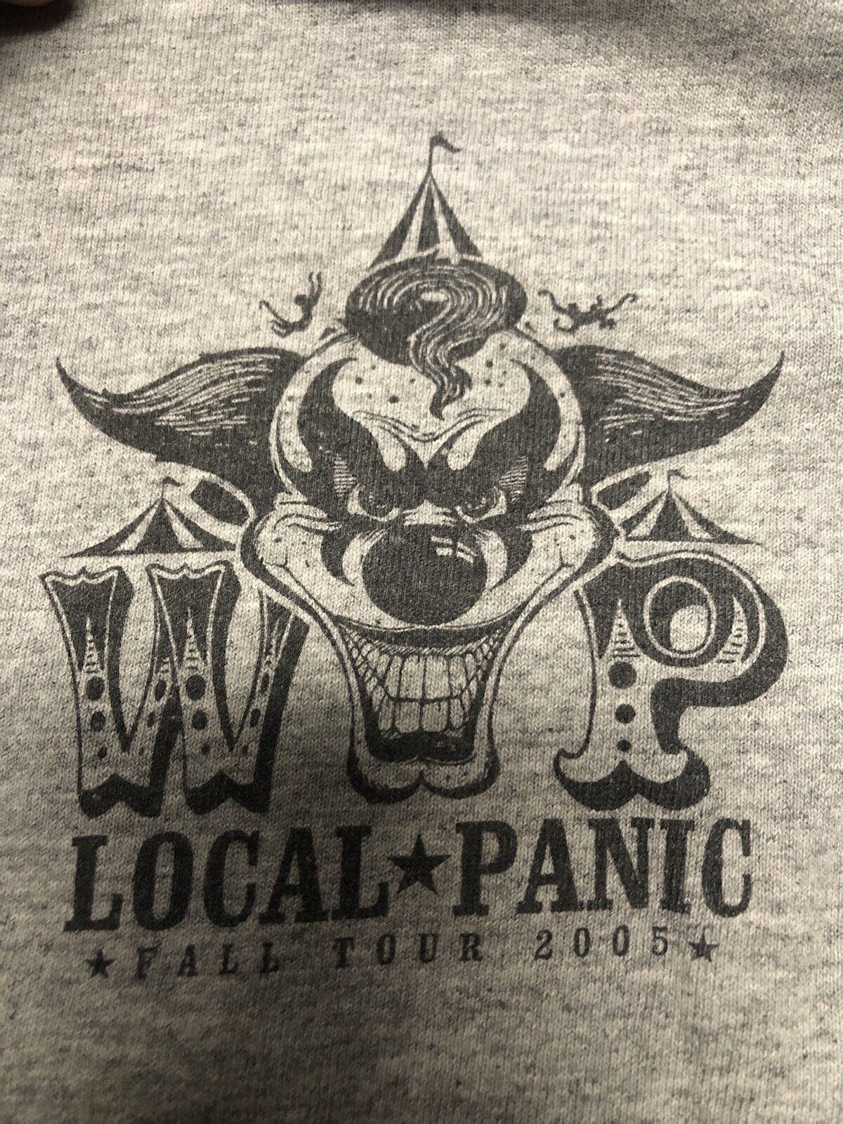 Vintage T Shirt - WP Local Tour Local Crew Clown Face 2010 Gildan Size XL Gray