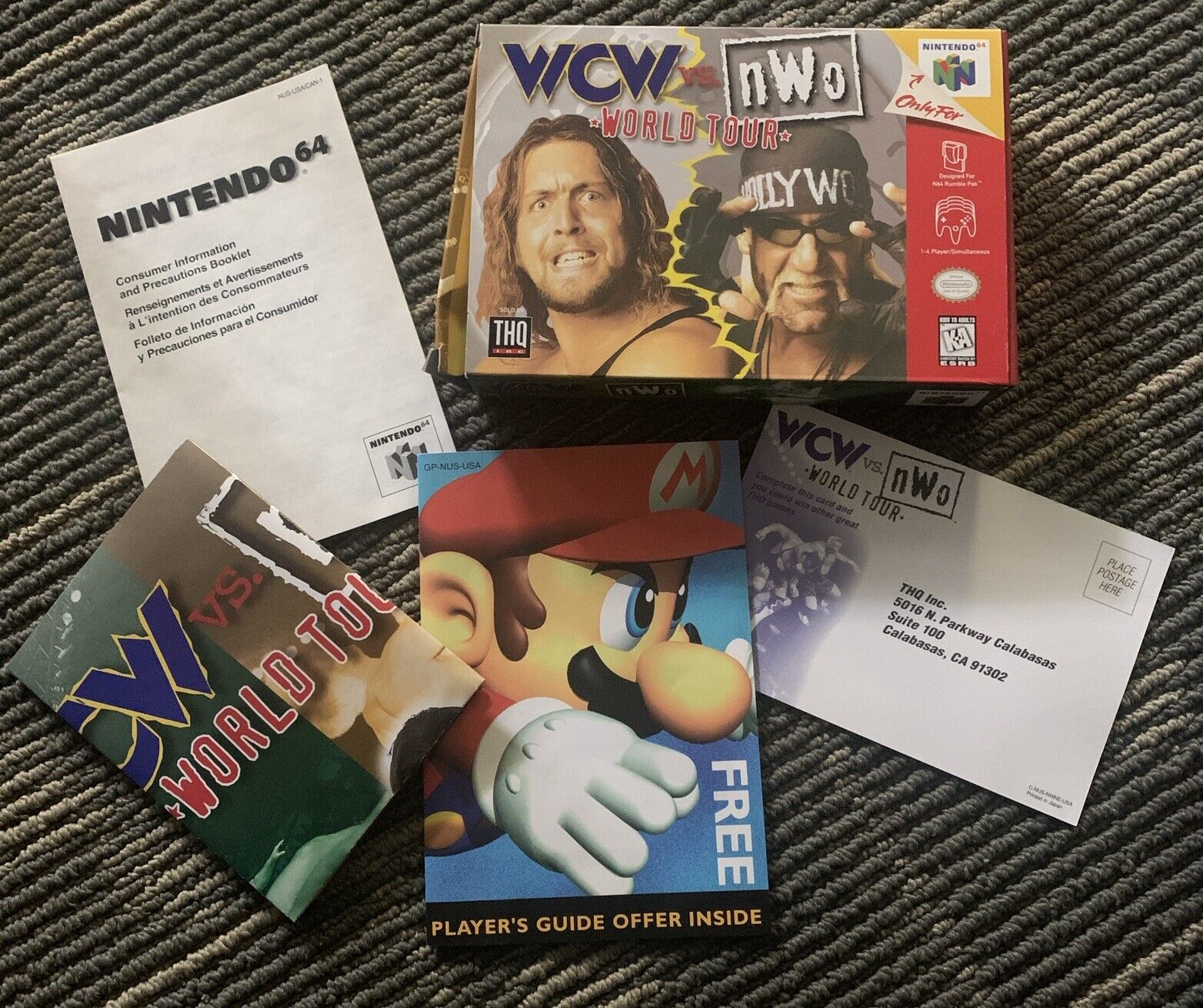 WCW vs. NWO World Tour - Nintendo N64 CIB Hulk Hogan THQ 1997 Rated K-A WWE