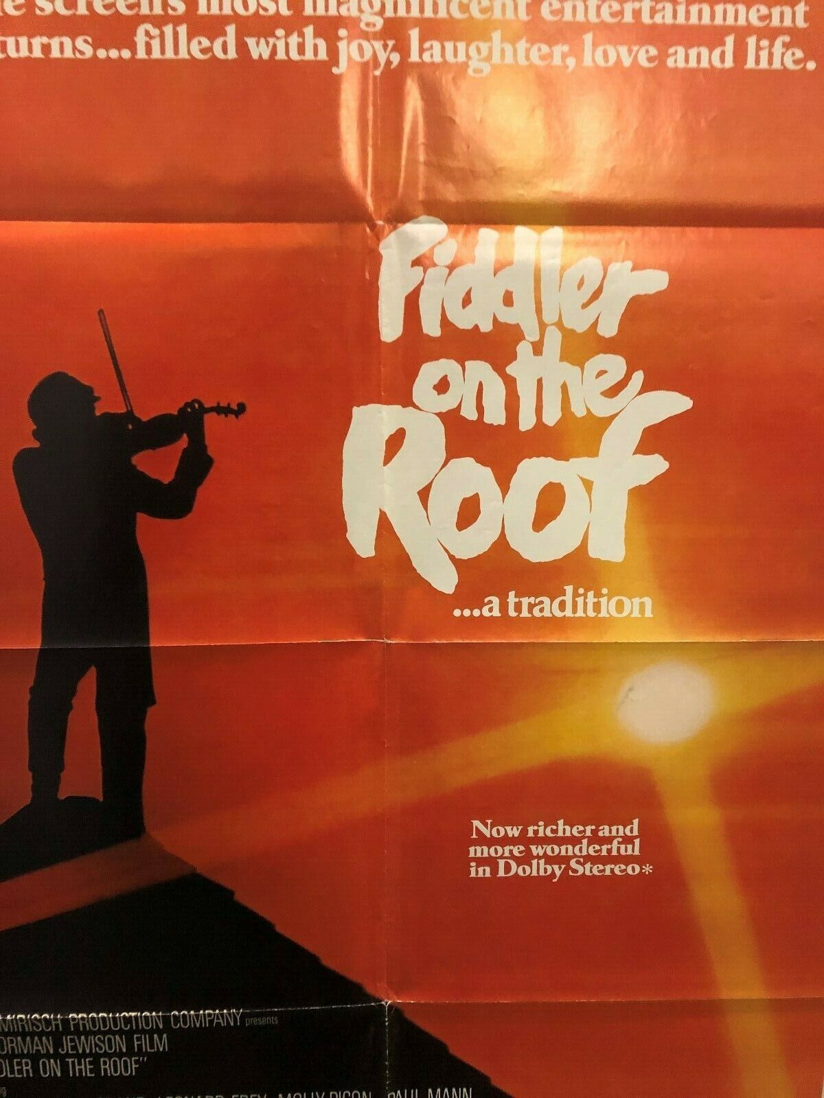 Fiddler on the Roof (United Artists, R-1979). One Sheet (27" X 41"). Musical