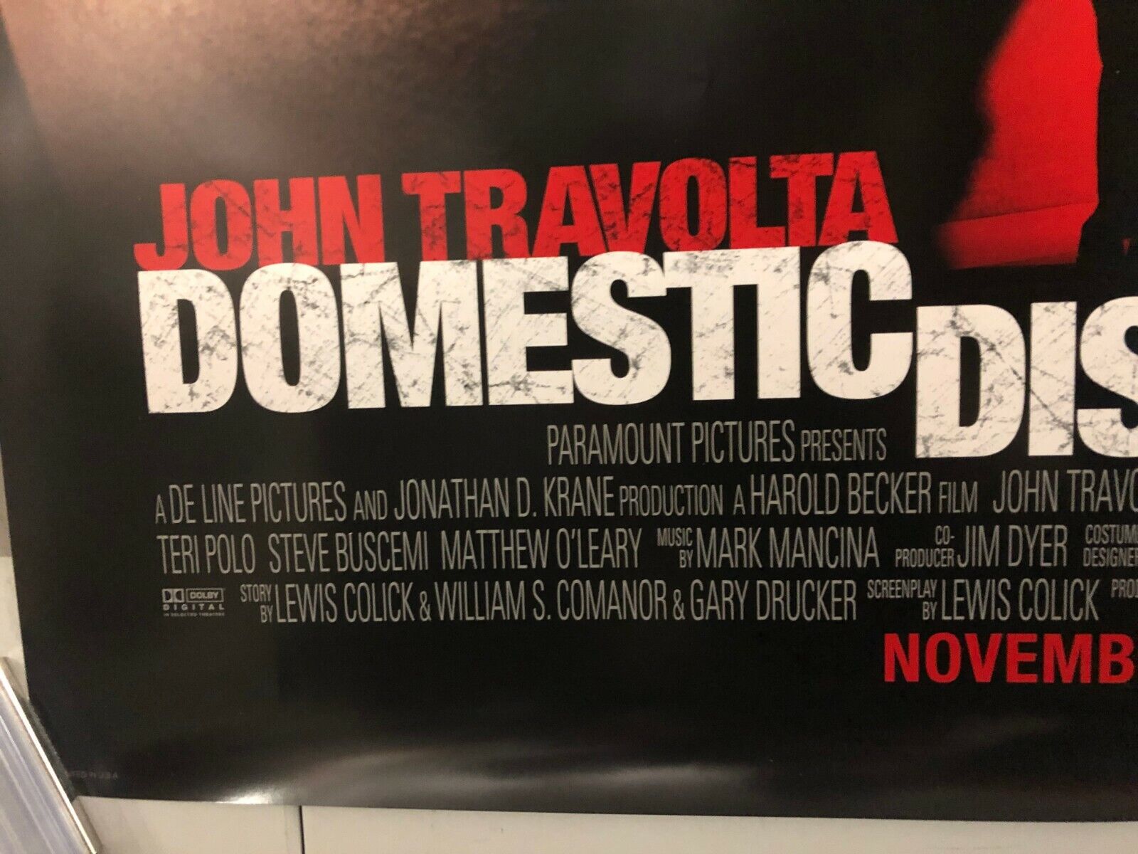 Domestic Disturbance Original Promo Poster One Sheet 27x40 John Travolta 2001