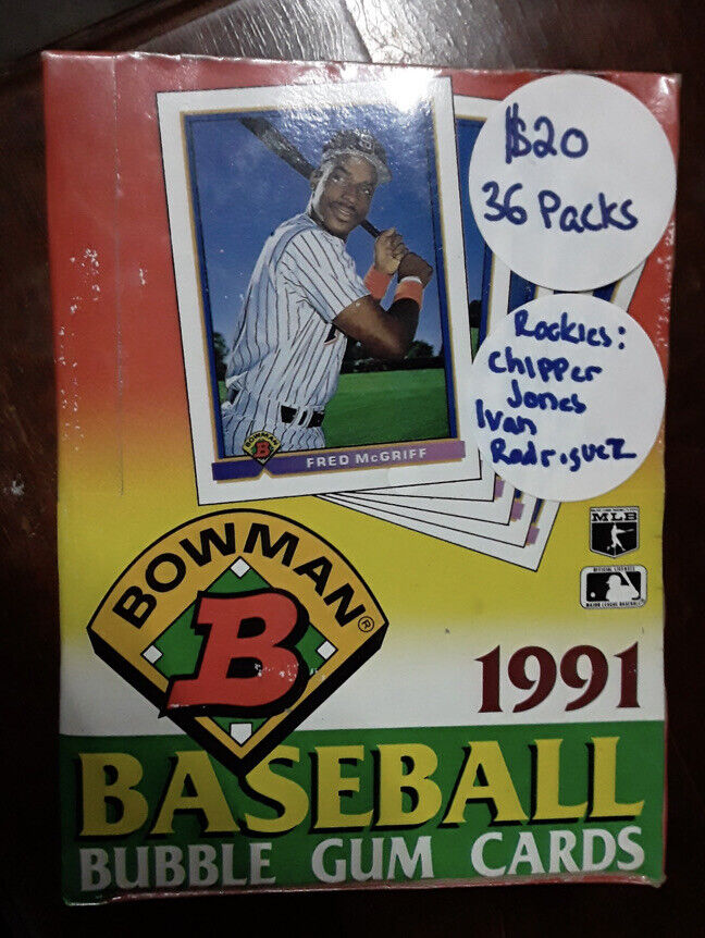 1991 Bowman Baseball Bubble Gum (36 packs each) RARE VINTAGE JIM THOME