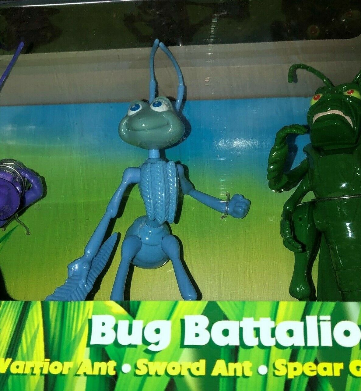 A BUGS LIFE DISNEY PIXAR BUG BATTALION WARRIOR ANT GRASSHOPPER Box Fresh 1998