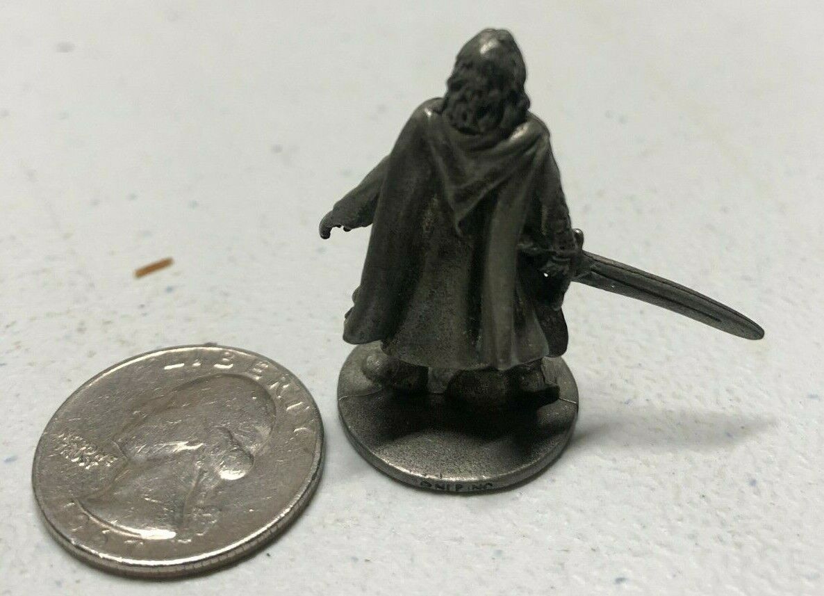 VINTAGE Tiny Statue Figurine Of Medeval Knight With Sword Fantasy Battle 
