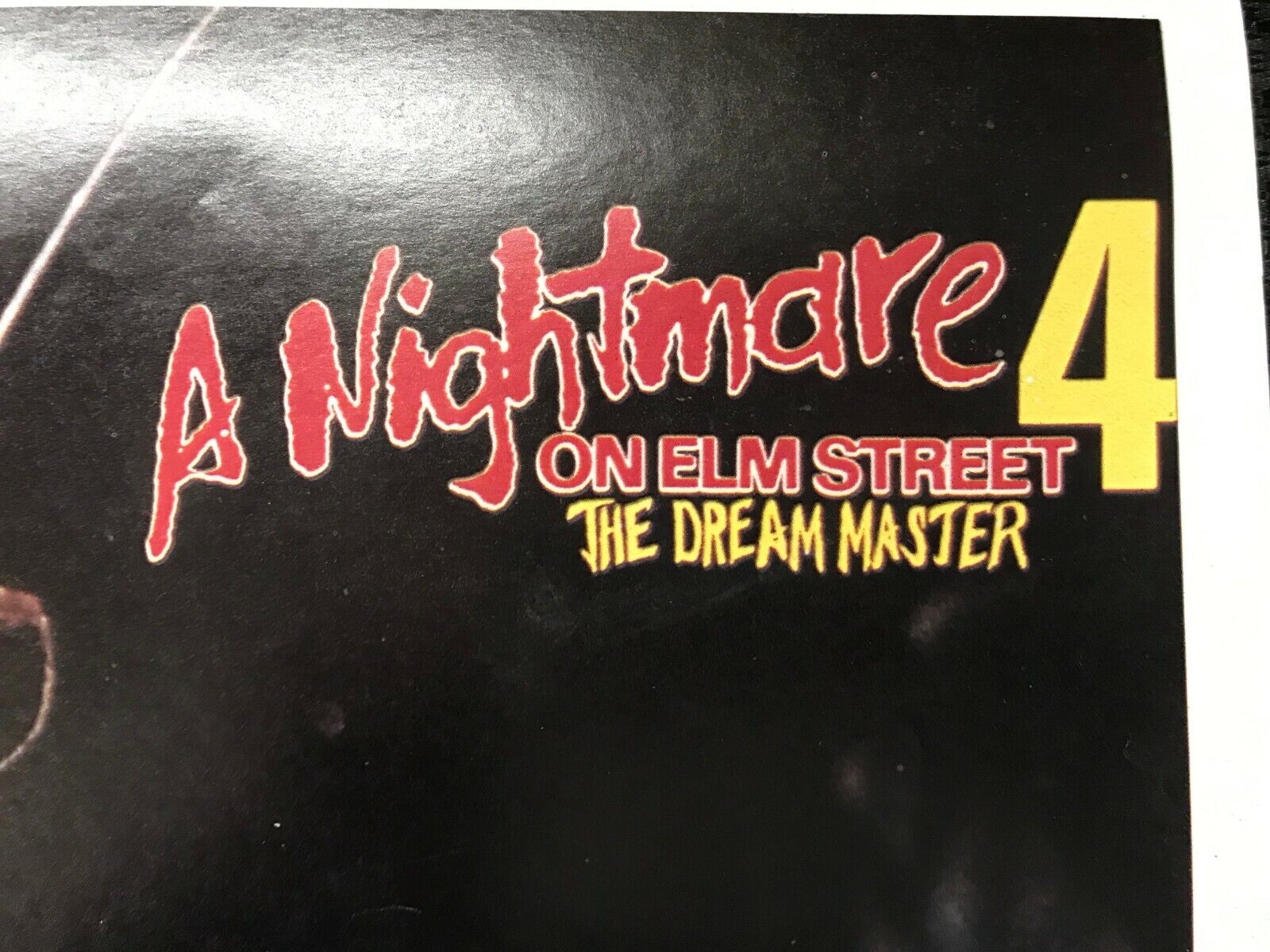 A Nightmare On Elm St. 4 17 1/2 x 23 The Dream Master Freddy Krueger Horror Icon