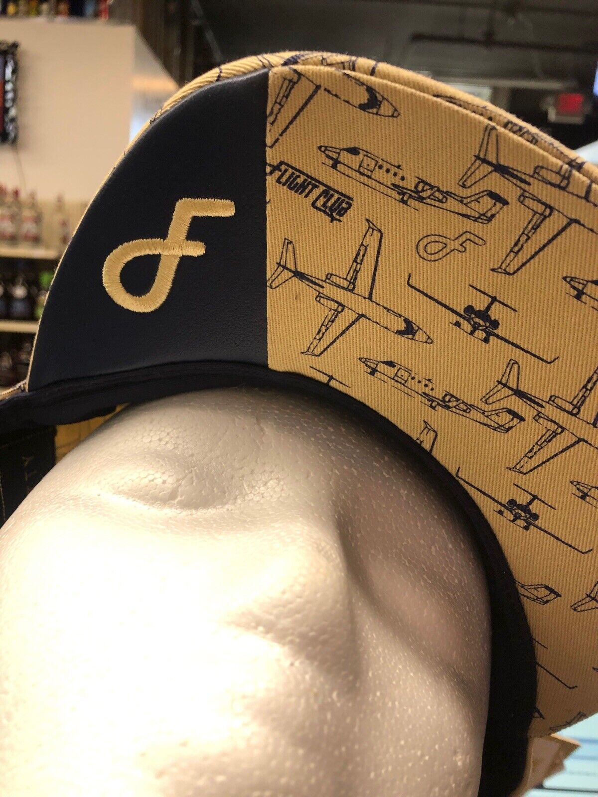 Vintage White And Blue Airplane Flat Fitty Strap Hat Luxury