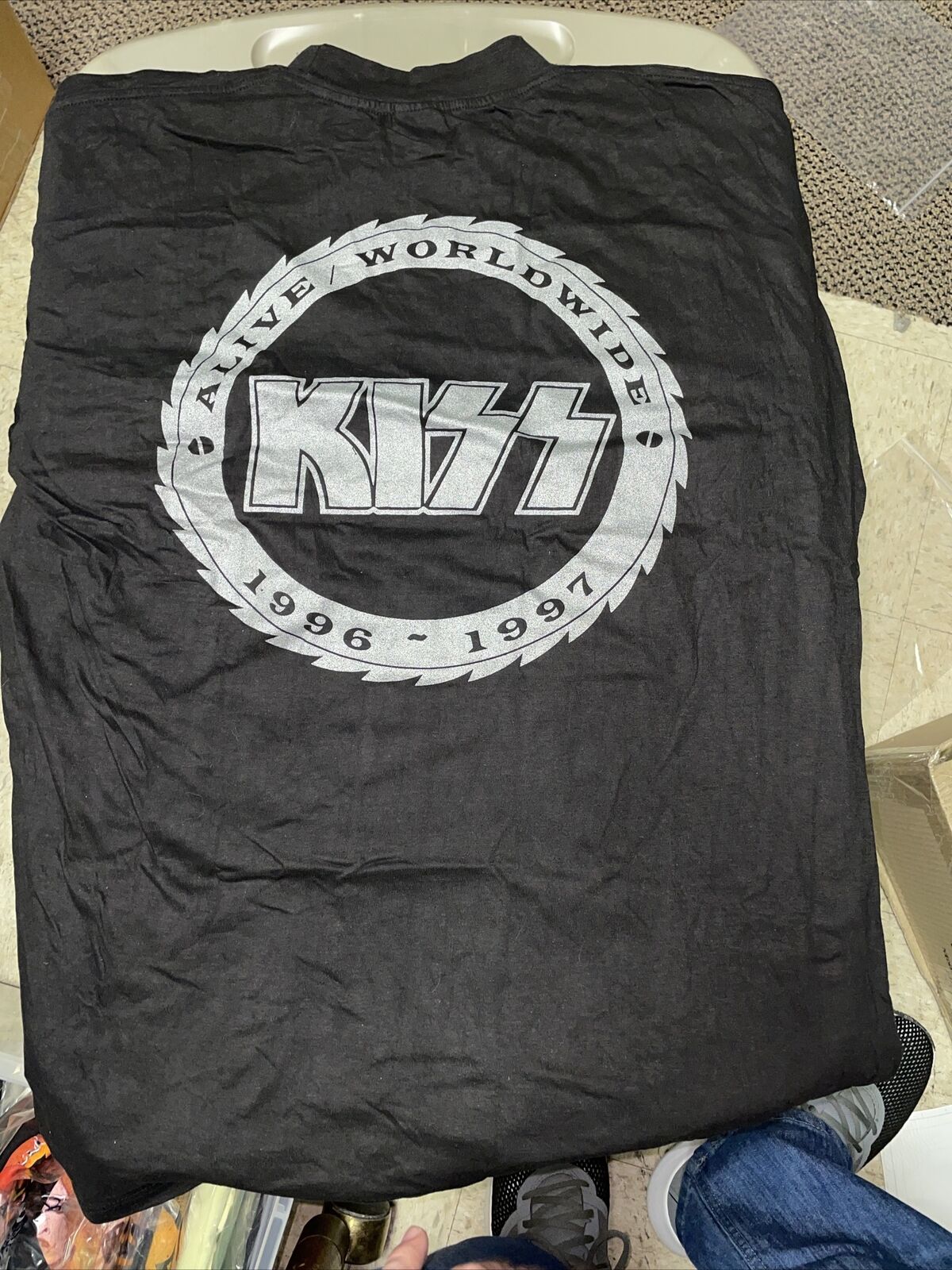 Vintage Rock T Shirt- Kiss Band Merchandise Concert Silver 1996 South west XL