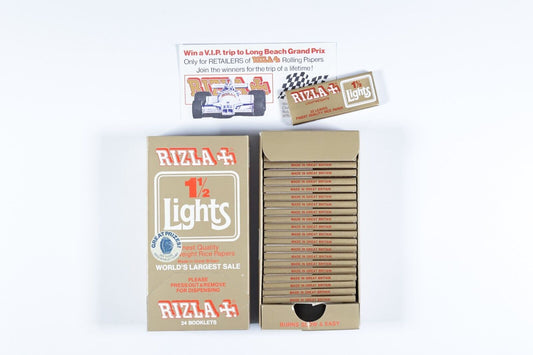 DISPLAY PACK RIZLA 1 1/2  24 BOOKLETS LIGHTWEIGHTS QUALITY RICE PAPER GRAND PRIX