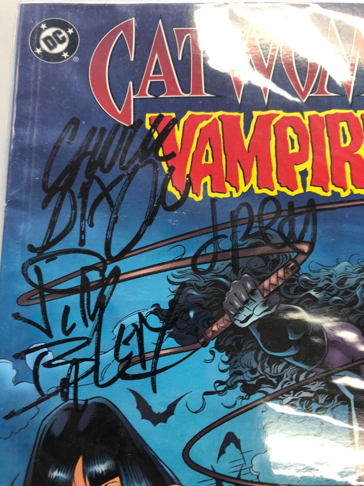 DC Comics Catwoman & Vampirella Comic Signed By Chuck Dixon W/ COA Jim Balent