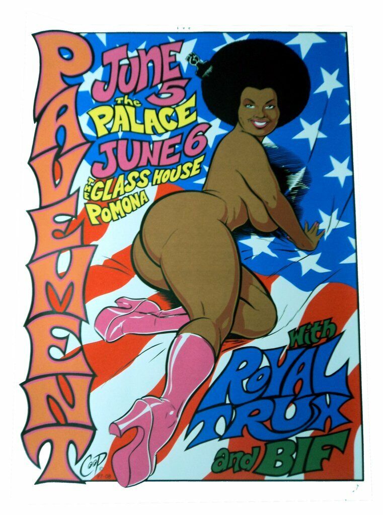 Coop - 1997 - Pavement Concert Poster W/ Bif, Royal Trux @ The Glass House CA