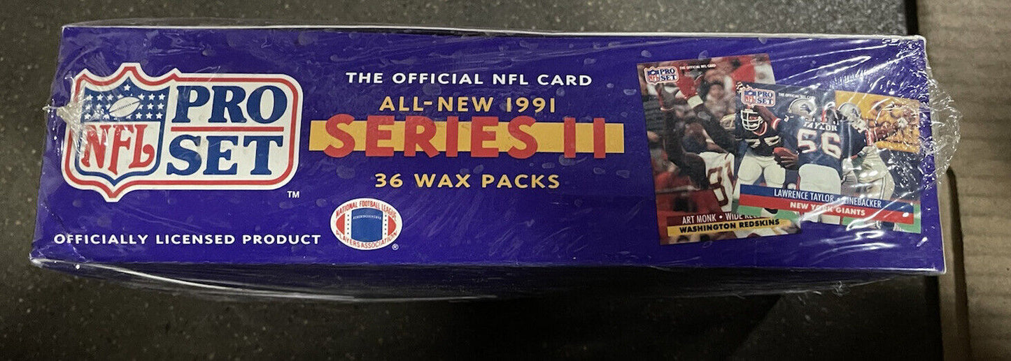 1991 PRO SET FOOTBALL series 2 UNOPENED SEALED WAX BOX 36 ct PACKS 