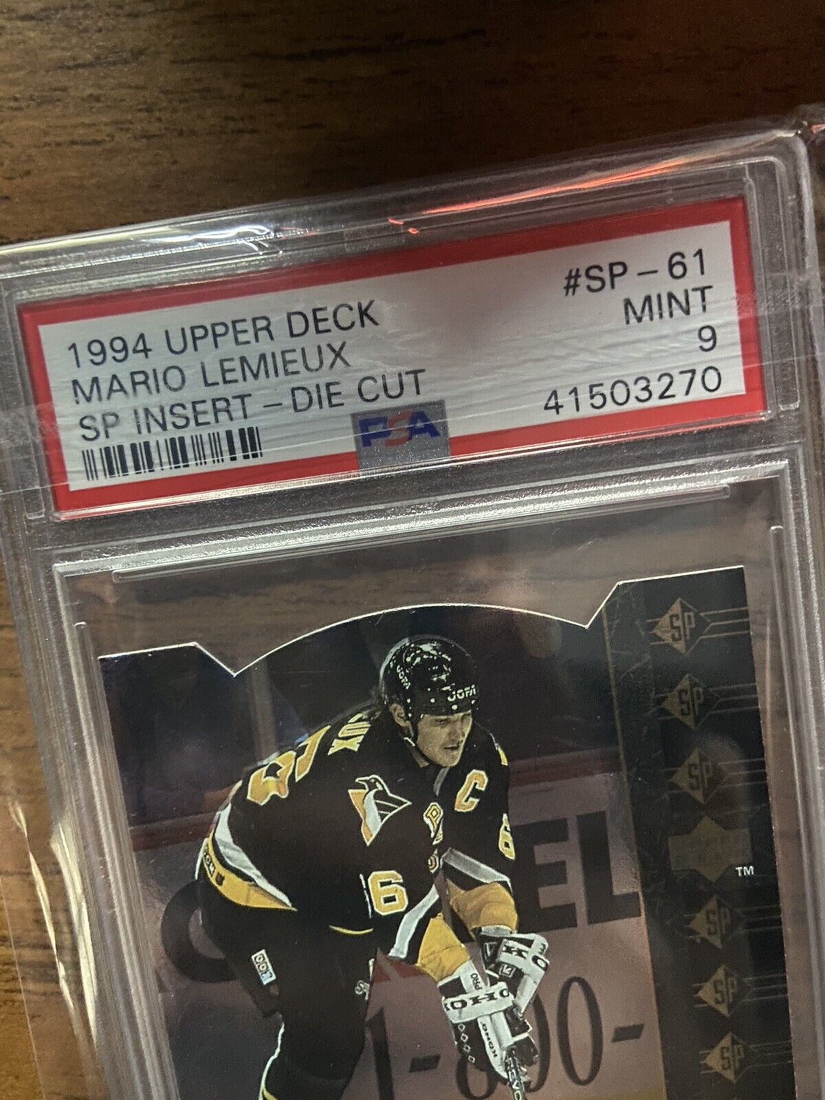 1994-95 Upper Deck SP Die-Cut Mario Lemieux #SP-61 HOF PSA 9 POP 3 ONLY 1 Higher