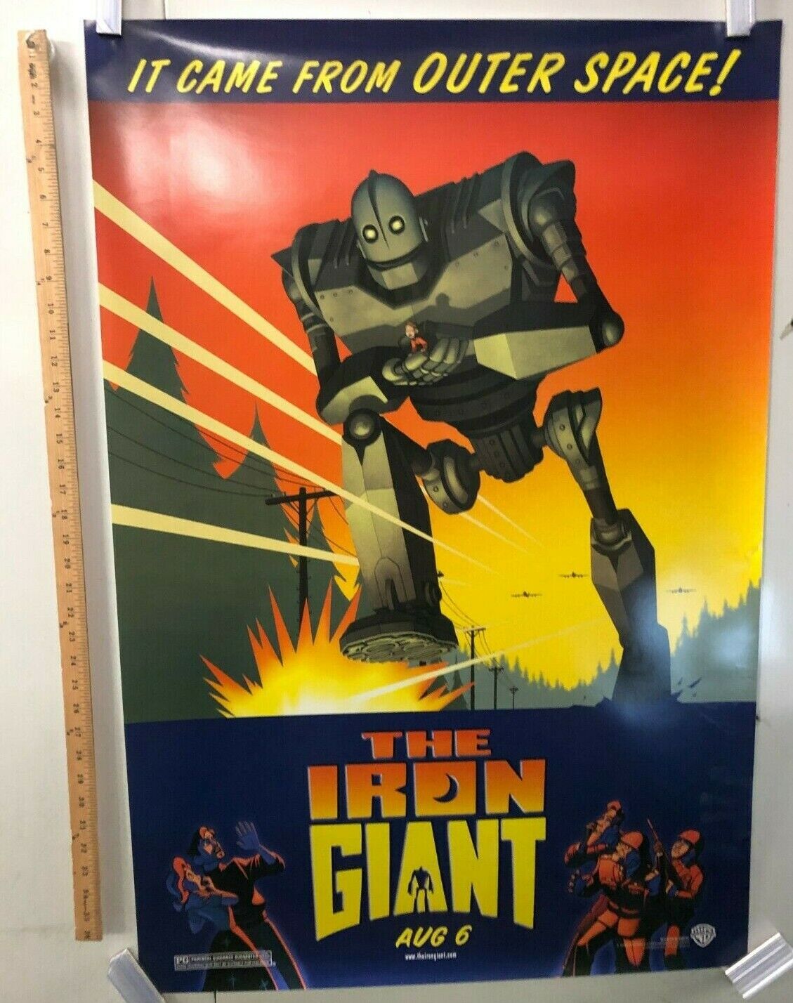 "The Iron Giant" Original Movie Theater Promo Poster 1999 Jennifer Aniston SS