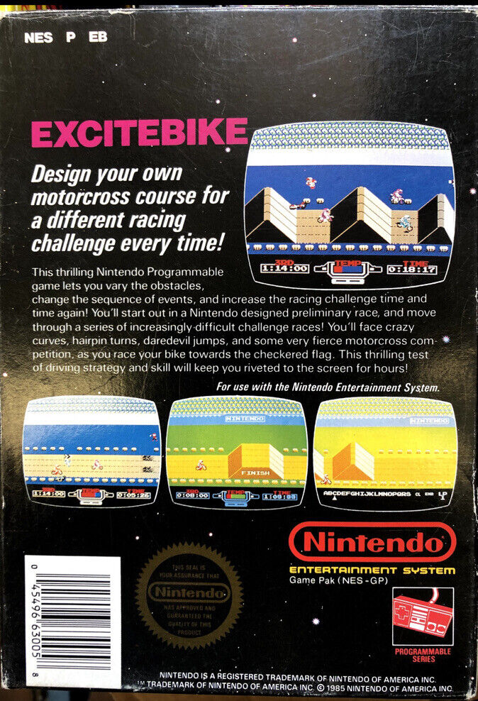 Excitebike (Nintendo, NES) Nintendo Entertainment System Box & Cart NES