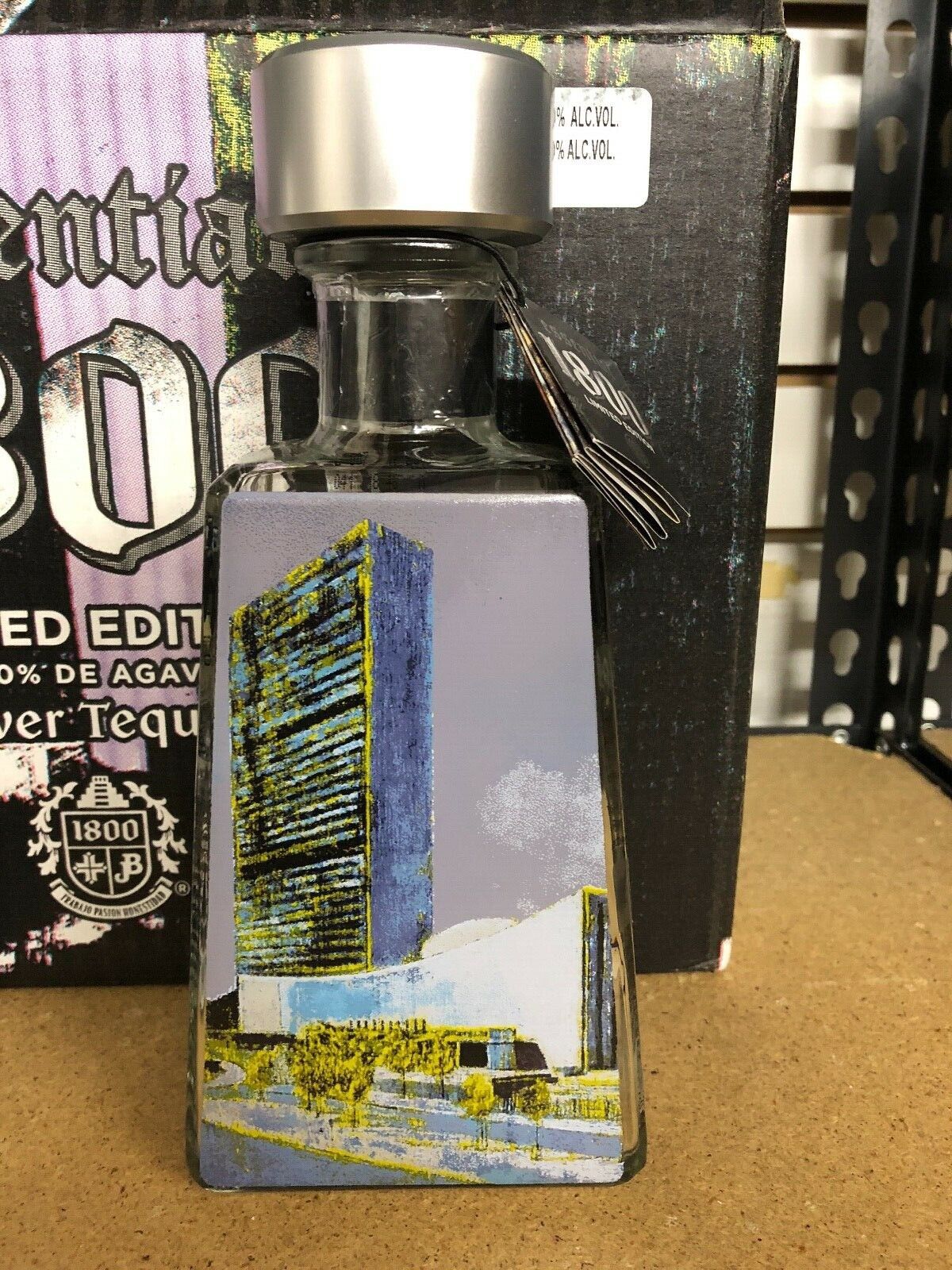 1800 Tequila Artist Series Enoc Perez BOTTLE - UN Building in NYC New York City