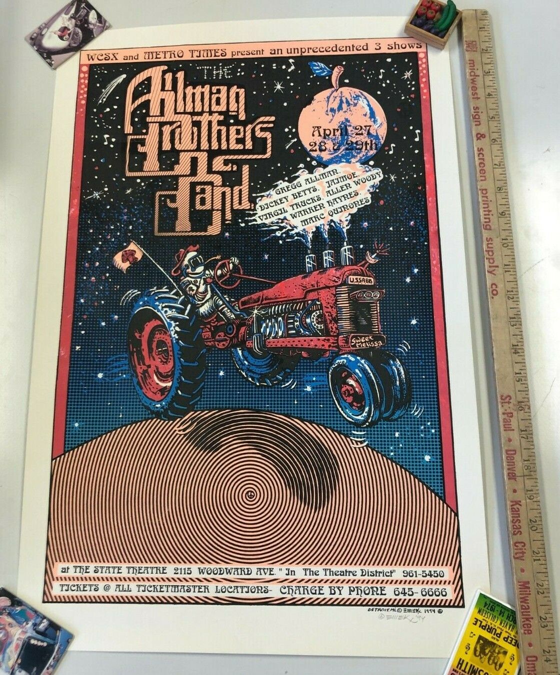 Emek - 1994 - The Allman Brothers Band @ The State Theatre Space Farmer Signed