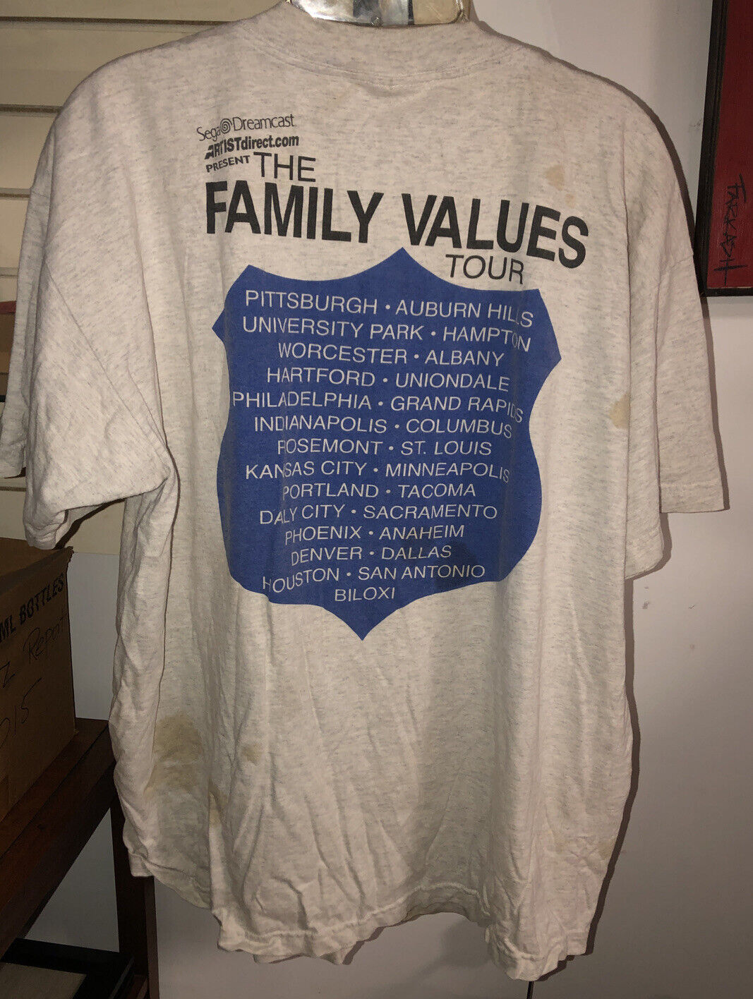 Vintage T Shirt - The Family Values Tour See A Cop, Cop A Feel XL Gray