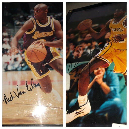 EDDIE JONES & Nick Van Exel AUTOGRAPHED 8 X10 PHOTO LOS ANGELES LAKERS