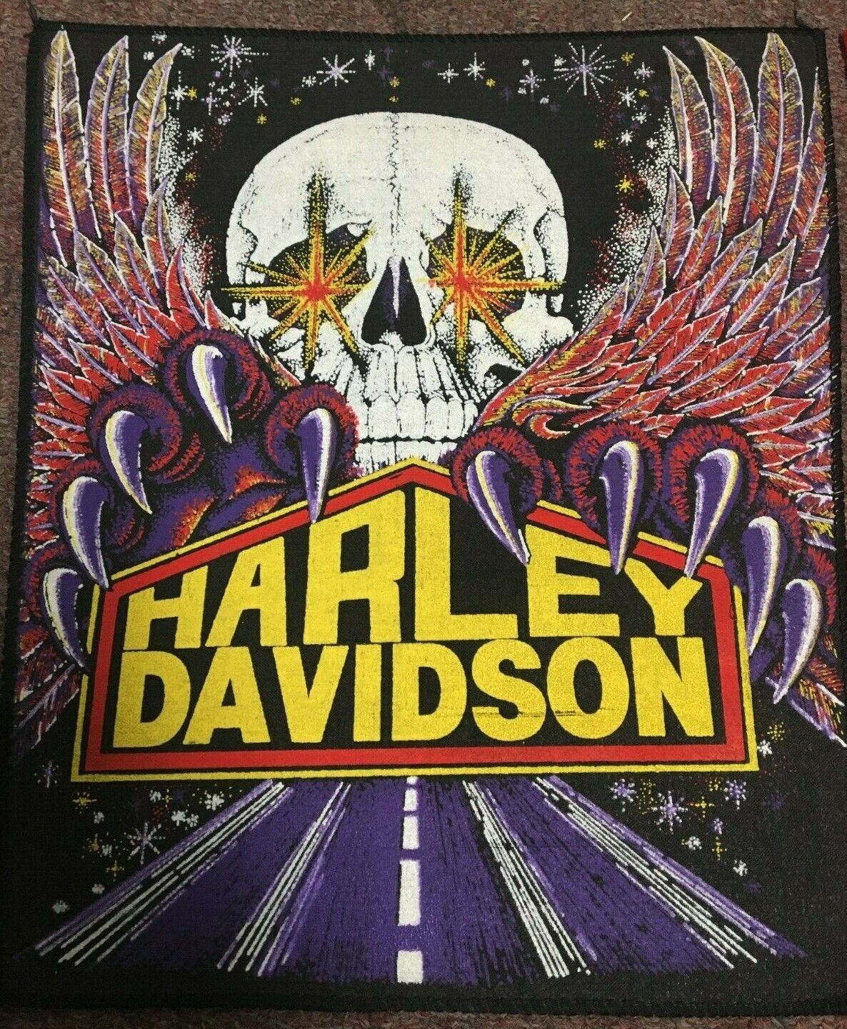 BACKPATCH VINTAGE- Harley Davidson Eagle Highway Skull RARE Easy Rider DIY Style