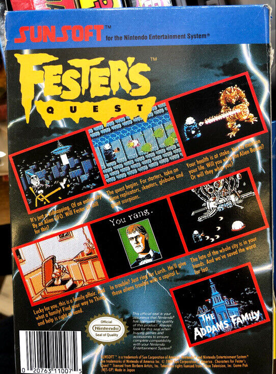 Festers Quest Nintendo NES with Manual And Sleeve AUTHENTIC TESTED RARE