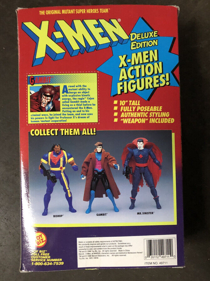 X-Men Gambit 10" Deluxe Edition Marvel 1994 Toy Biz New In Box