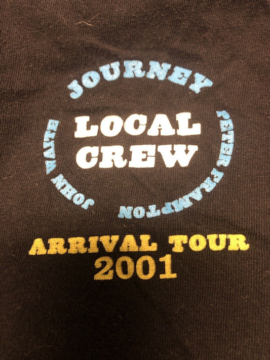 Vintage T Shirt - Journey John Waite Peter Arrival Tour Local Crew 2001 Size L