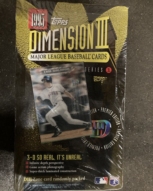 1995 Topps Dimension III D3 Baseball Series One (1) Unopened Hobby Wax Box 24 Ct