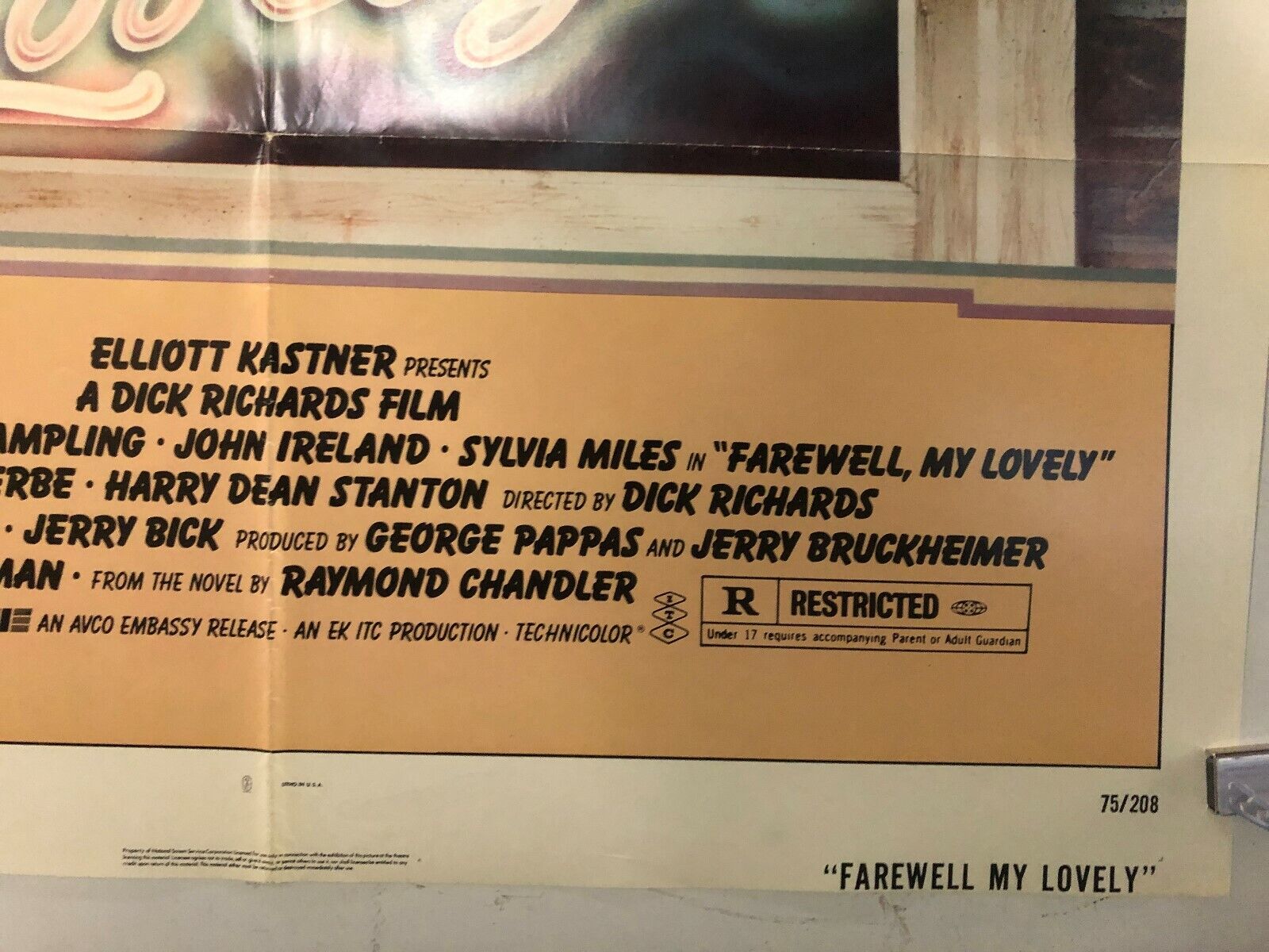 Farewell, My Lovely (Avco Embassy, 1975). One Sheet (27" X 41"). Mystery