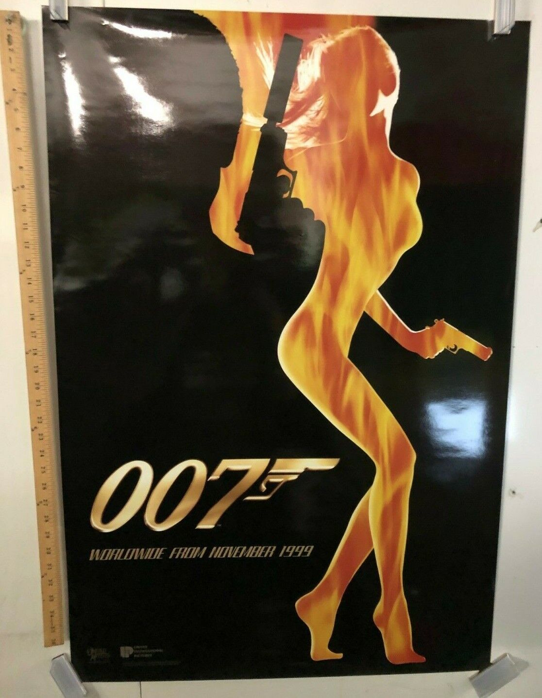 "007" Original Movie Theater Promo Poster 1999 James Bond Action Thriller 